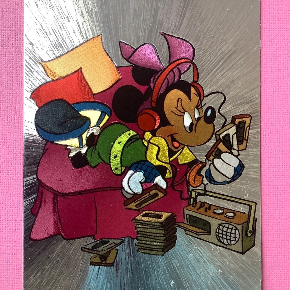 Walt Disney Minnie Silver Shimmery Postcard